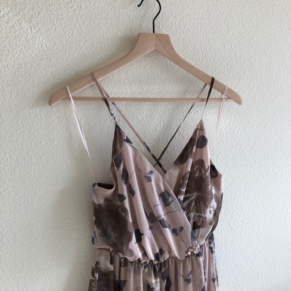 Sienna Sky Floral Mauve Maxi Dress w/ Sheer Overlay - Picture 5 of 15